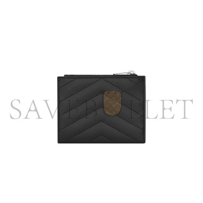 YSL CASSANDRE MATELASSÉ BI-FOLD WALLET IN GRAIN DE POUDRE LEATHER 575879BOW021000 (10.5*8.5*2.5cm)